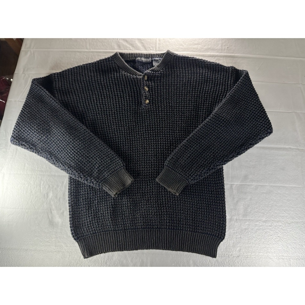Vintage‎ Van Heusen Sweater Mens Medium Blue Geometric Casual Crew Grandpacore
